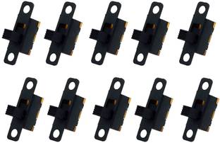 ERHIndia 10pcs Mini Size SPDT Slide Switch On-Off 3-Pin Black Colure Power Supply Electronic Hobby Kit
