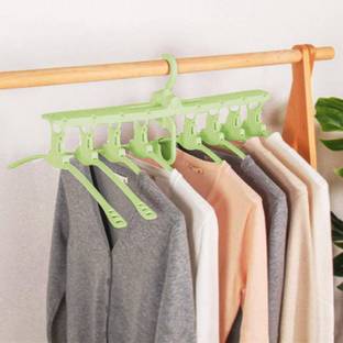 KROOH Multi-Function 360 Degrees Rotatable Hook Storage Rack Magic Rotating Anti-Skid Folding Drying Rack Portable Hanging Household Wet and Dry Clothes Hanger Closet Hook Plastic Pack of 1 Hangers Plastic Shirt Hanger For  Shirt