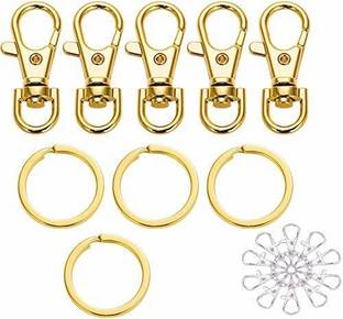 DIY Crafts Swivel Lobster Claw Clasps + Snap Hook Metal Lobster Claw Clasps Swivel Lanyards Trigger Snap Hooks Strapfor Keychain Key Rings Bags & Jewelry Finding Dno#2 (Pack of 40 Pcs, Silver) Key Chain
