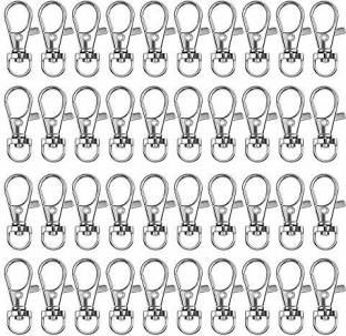 DIY Crafts Premium Premium Key Chain Clip Hooks, Swivel Clasps Lanyard Snap Hook, Keychain Hooks for Lanyard Key Rings Crafting (Pack of 50 Pcs, Silver Colour) Key Chain