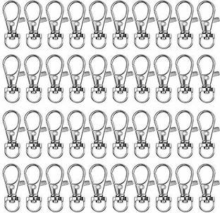 DIY Crafts Premium Premium Key Chain Clip Hooks, Swivel Clasps Lanyard Snap Hook, Keychain Hooks for Lanyard Key Rings Crafting (Pack of 50 Pcs, Silver Colour) Key Chain