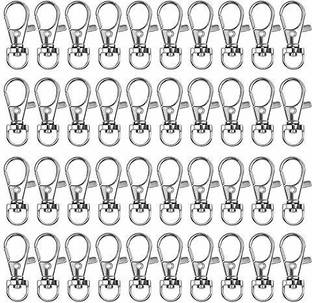 DIY Crafts Premium Premium Key Chain Clip Hooks, Swivel Clasps Lanyard Snap Hook, Keychain Hooks for Lanyard Key Rings Crafting (Pack of 50 Pcs, Silver Colour) Key Chain