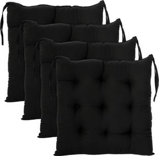 KUBER INDUSTRIES Microfibre Chair Pad Pack of 4 Solid