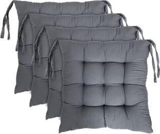 KUBER INDUSTRIES Microfibre Solid Chair Pad Pack of 4