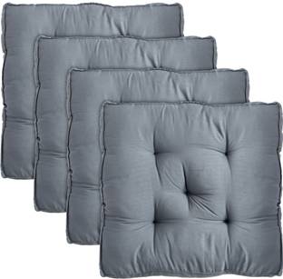 KUBER INDUSTRIES Microfibre Chair Pad Pack of 4 Solid