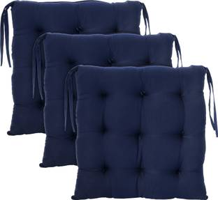 KUBER INDUSTRIES Microfibre Chair Pad Pack of 3 Solid