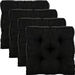 KUBER INDUSTRIES Microfibre Chair Pad Pack of 4 Solid