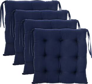 KUBER INDUSTRIES Microfibre Chair Pad Pack of 4 Solid