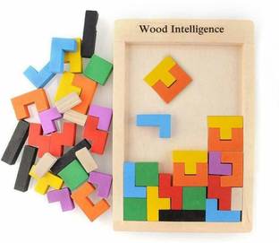 WANQLYN Wooden Tetris Russian Block Jigsaw Puzzle Toy