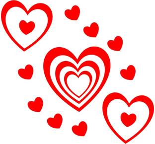 Saiii Designs 76 cm "Beautiful Heart Stickers" Wall Stickers ( Pack Of 1 ) Self Adhesive Sticker