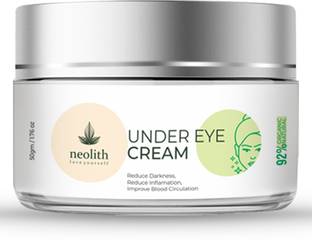 NEOLITH Under Eye Cream for Dark Circles, Puffy eyes, Wrinkles & Fine lines, with Aloe vera & Kokum Butter || 92% Organic || For men and women