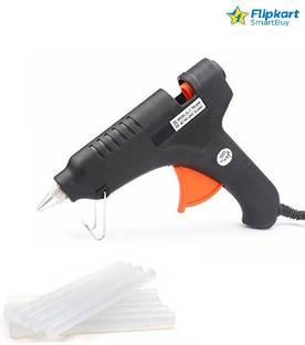 Flipkart SmartBuy 20W Black Mini Hot Glue Gun with 10 Pcs Hot Melt Glue Stick for Craft, Art, Decoration Work Standard Temperature Corded Glue Gun