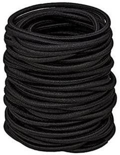 Evolution Chronex™ 25 pcs Black Ponytail holders Hair Elastic Rubber bands ties Accessories for Girls/Women - Pack of 25 Rubber Band