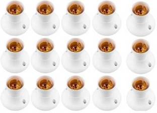 Electro Factory Delux Batten Holder Poly-carbonate, Holder For Bulb for Home, Office, School, etc Pack of 15 Plastic Light Socket
