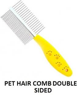 Hachiko Double Sided Pet Comb Stainless Steel Pin with Paw Print Symbols for Removing Shedding Comb Basic Comb for Dog Basic Comb for  Dog, Cat, Rabbit, Hamster