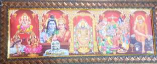 Framania Lakshmi Ganesh Saraswathi 5 in1 Frame for Pooja Religious Frame