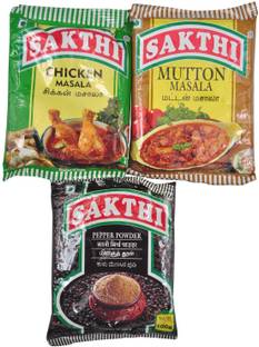 Sakthi Spices Combo of Chicken + Mutton + Black Pepper Masala Powder