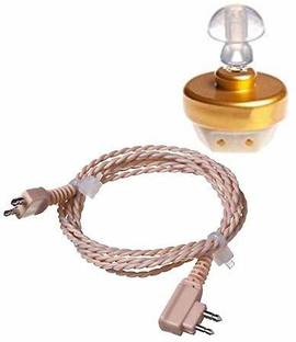 Aika Hearing Aid 2 Pin Wire With 1 Speaker & Receiver Hearing Aids Accessory For Pocket Model Hearing Aid Identification Tag