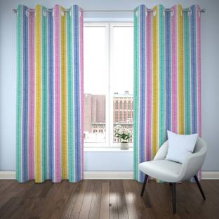Olive Fabs 220 cm (7 ft) Cotton Room Darkening Door Curtain (Pack Of 2)