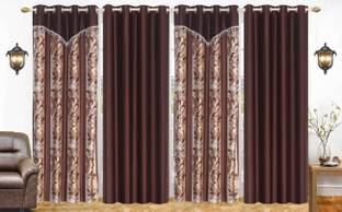 Ruhi Home Furnishing 274 cm (9 ft) Polyester Room Darkening Long Door Curtain (Pack Of 4)
