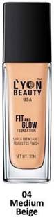 L'YON BEAUTY FIT AND GLOW FOUNDATION Foundation (Light Moyen, 30 ml) Foundation
