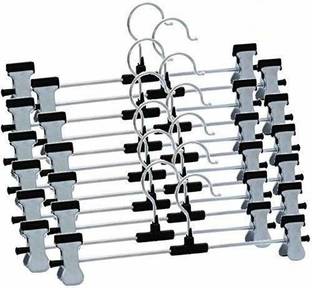 HOMOM Clothes Hangers Clip Hanger For Coat Skirt Dress Blouse Saree Shirts Steel Saree Pack of 12 Hangers For  Saree
