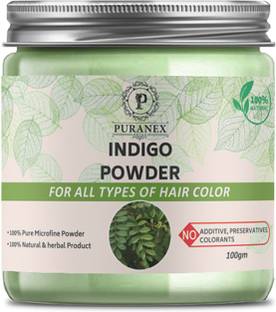 पुरानेक्स 100% Pure & Natural Indigo Powder Long Lasting Herbal Hair Colour & Bread Colour (Hair Care) 100 GM (Pack of 1) 100 GM Each