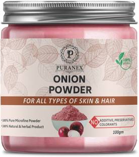puranex 100% Pure & Natural Onion Powder For Strong, Shiny, Spilt ends & Dandruff Free Hair- Hair Pack 100 GM (Pack of 1) 100 GM Each