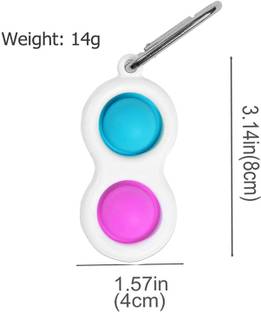 ILASARIYA Simple Dimple Fidget Toy Mini Keychain Early Education Brain Teaser Popping Fidget Toys Stress Relief Hand Toys for Kids Adults,Pop It Fidget Toys,Push Pop Bubble Fidget Sensory Toy Key Chain