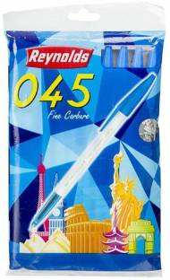 Reynolds 045 FINE CARBURE BALL PEN- BLUE SET OF 10 PACK OF 8 Ball Pen