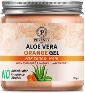 puranex 100% Pure & Natural Aloe Vera Gel (Orange) For Deep Cleansing, Soft, Pimple free, Extra Glowing & Shiny Skin Face Pack 100 GM (Pack of 1) 100 GM Each