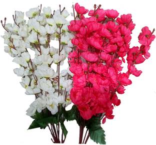 Flipkart Perfect Homes White, Pink Gladiolus Artificial Flower