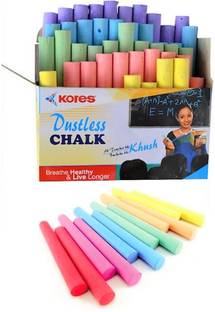 Kores COLOUR DUSTLESS CHALKS 144 STIKS Regular Blackboard Eco Friendly Colourful Dustless Chalks