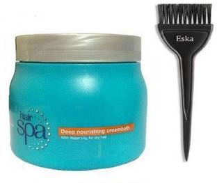 eska Hair Brush, Deep nourshing Creambath waterlily hair spa 490gm (set of 2)
