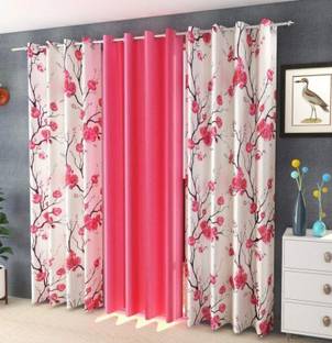 Mclimb 274.38 cm (9 ft) Long Door Polyester Room Darkening Curtain (Pack Of 3)