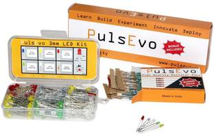 SunRobotics PulsEvo 3mm Diffused LED (300 Pcs) Assortment Kit With Bonus Resistor Pack Electronic Components Electronic Hobby Kit