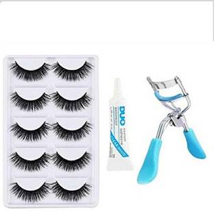 angelie 5 Pieces Eyelashes with Eyelash Glue and Eyelash Curler