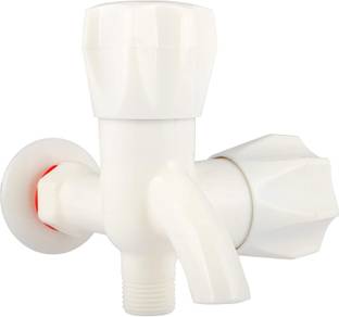 BATHHALL PVC 2 In 1 Bib Cock Water Tap Two Way, With PVC Flange Faucet Set