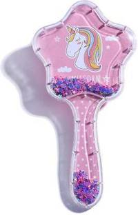 come fast Hair brush for Girls Comb for kids glitters inside premium quality with Unicorn print