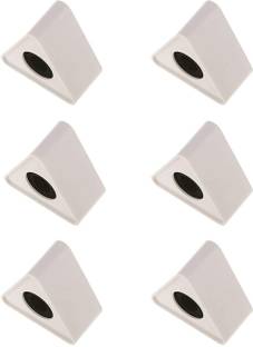 WON Branded ABS Injection Molding Triangular Interview Mic Microphone Logo Flag Station Logo -White PACK OF 6 Holder