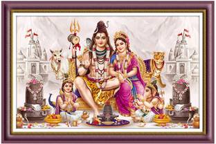 K K CREATIONS SHIV PARVATI Digital Reprint 8 inch x 12 inch Painting