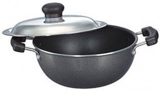 Prestige Omega Select Plus Flat Base Kadhai 25 cm diameter with Lid 3 L capacity