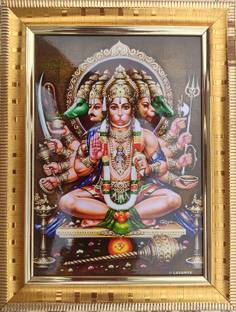 SAI BALAJI ACRALICS Panchmukhi Hanuman Religious Frame