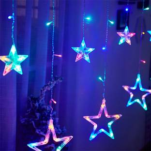 Rapri 129 LEDs 3.43 m Multicolor Flickering, Steady, Color Changing Star Rice Lights