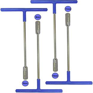 Inditrust T Spanner Pack of 4pcs (8mm, 9mm, 10mm and 11mm) Socket Single Side T type Wrench Set Single Sided T Type Wrench
