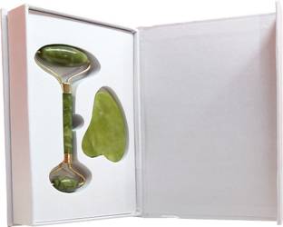 Quds Gua Sha Stone & Jade Roller Face Massager Tool Set - 100% Genuine