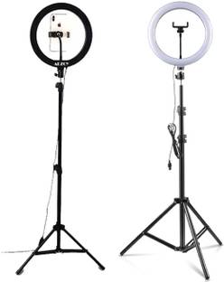 ADZOY Premium 10" Selfie Light with 6.9ft Tripod and Mobile Bracket Ring Flash