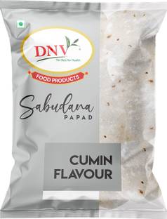 DNV Natural Cumin Jeera Flavour Sabudana Papad Pack of 4 Masala Papad (Pack of 4)
