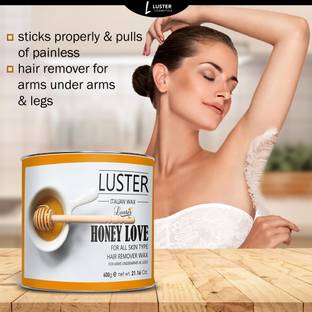 Luster Honey Love Hair Removal Hot Wax, Full Body Wax, Quick & Easy Hair Removal Wax