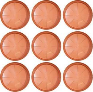 Ramanuj 9 Pcs. - 8 Inch Heavy Duty Plastic High Quality Saucer - Base Plate for Plant Pots Plant Container Set (Pack of 9, Plastic) Plant Container Set